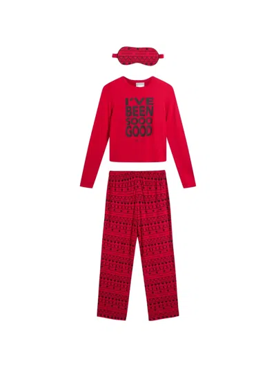 Juicy Couture Slogan-print Graphic-pattern Pajama Set In Red