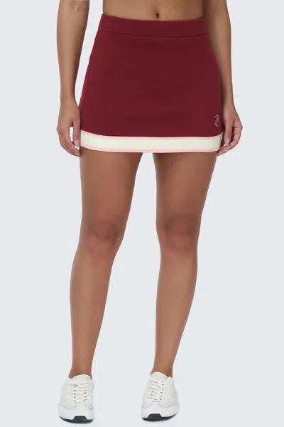 Juicy Couture Small Bling Knit Mini Skirt In Burgundy