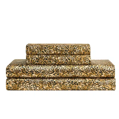 Juicy Couture Solid Satin Sheet Set In Animal Print