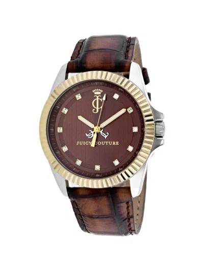 Juicy Couture Stella Fluted Bezel 40mm Watch In Brown