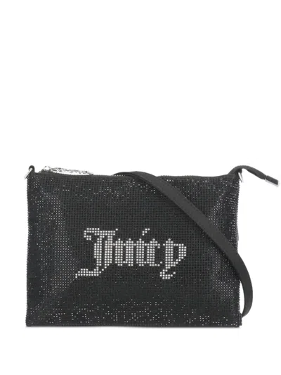 Juicy Couture Strass-embellished Logo Clutch Bag In Black