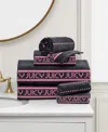 Juicy Couture Stripe Cotton 6-pc. Bath Towel Set In Black