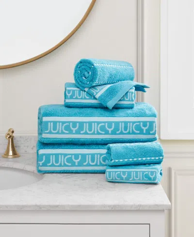 Juicy Couture Stripe Cotton 6-pc. Bath Towel Set In Blue