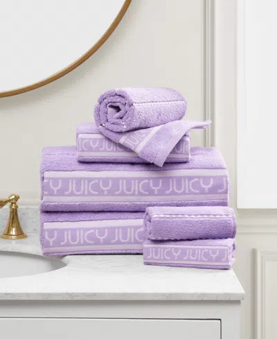 Juicy Couture Stripe Cotton 6-pc. Bath Towel Set In Lilac