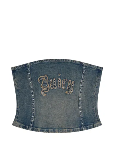 Juicy Couture Studded Corset Top In Blue