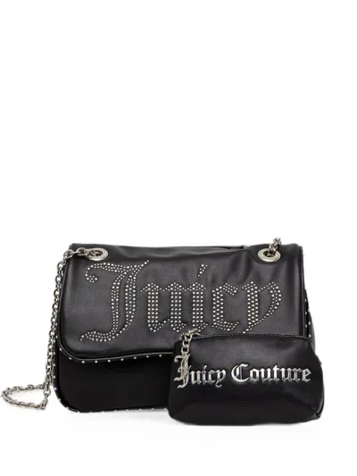 Juicy Couture Studded Logo-plaque Shoulder Bag In Black