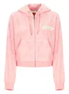 Juicy Couture Logo-embroidered Zip-up Hoodie In Pink