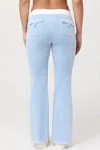 Juicy Couture Sweetheart Cotton Velour Track Pants In Blue