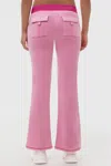 Juicy Couture Sweetheart Cotton Velour Track Pants In Pink
