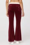 Juicy Couture Sweetheart Cotton Velour Track Pants In Burgundy