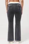 Juicy Couture Sweetheart Cotton Velour Track Pants In Gray