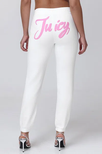 Juicy Couture Sweetheart Fleece Sweatpants In White