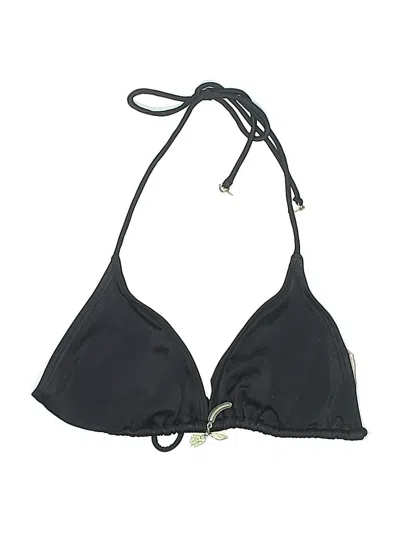 Pre-owned Juicy Couture Swimsuit Top Black Solid Pattern Swimwear