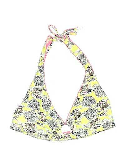 Pre-owned Juicy Couture Swimsuit Top Yellow Print Pattern Swimwear