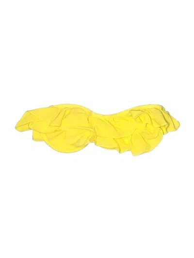 Pre-owned Juicy Couture Swimsuit Top Yellow Sweetheart Neckline Swimwear