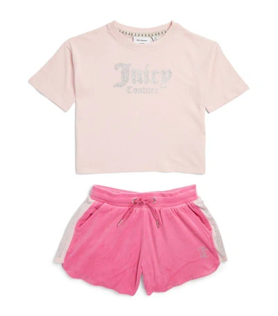 Juicy Couture Kids' T-shirt And Shorts Set (7-16 Years) In Pink