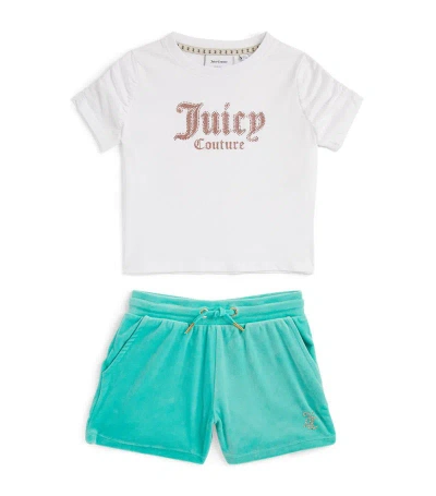 Juicy Couture Kids' T-shirt And Shorts Set (7-16 Years) In White