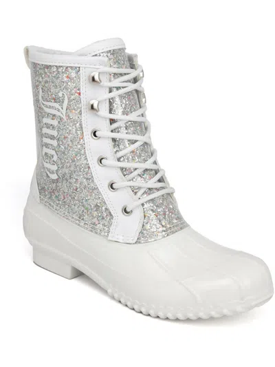 Juicy Couture Talos Womens Round Toe Rubber Rain Boots In White | ModeSens