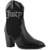 Juicy Couture Tamra Womens Logo Faux Leather Cowboy, Western Boots In Black
