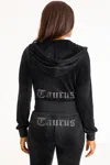 Juicy Couture Taurus Customizable Big Bling Velour Hoodie In Black