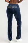 Juicy Couture Taurus Customizable Big Bling Velour Track Pants In Blue