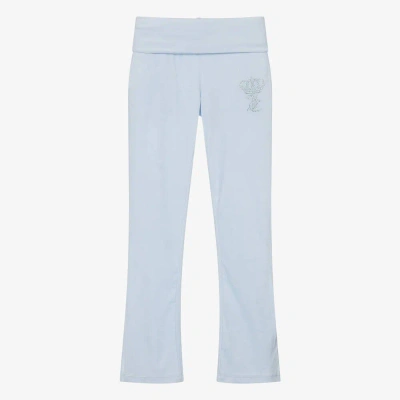 Juicy Couture Teen Girls Blue Velour Joggers In Blue Light