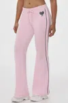 Juicy Couture Tennis Cotton Velour Track Pants In Pink