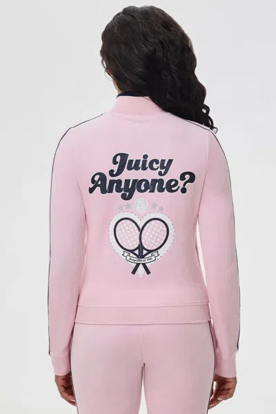 Juicy Couture Tennis Mockneck Jacket In Pink