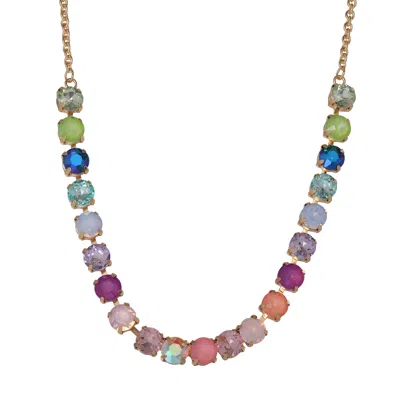 Juicy Couture Tennis Necklace With Multicolor Crystals
