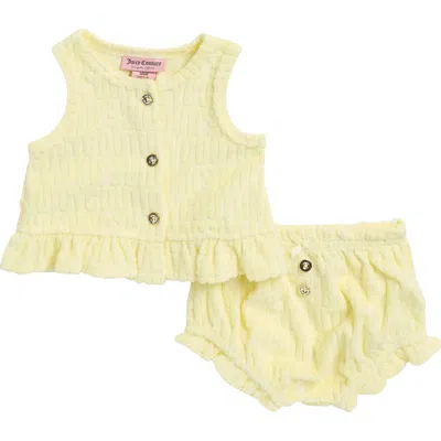 Juicy Couture Babies'  Terry Logo Tank & Bloomers Set In Yellow
