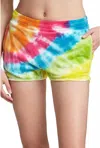 Juicy Couture Tie Dye Velour Short In Spiral Combo In Multi