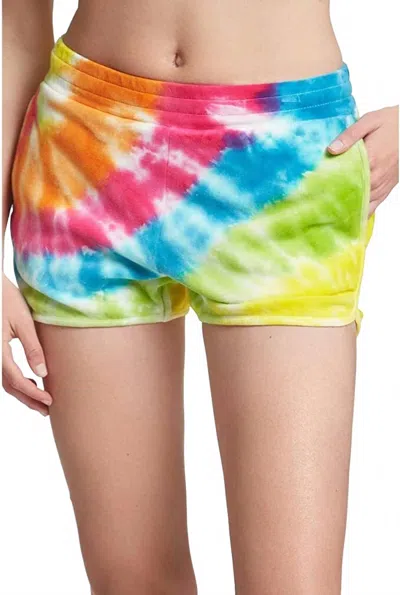 Juicy Couture Tie Dye Velour Short In Spiral Combo In Multi