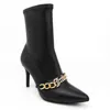 Juicy Couture Tommi Womens Chain Faux Leather Ankle Boots In Black