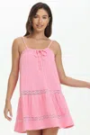 Juicy Couture Towel Terry Lace Trim Tiered Dress In Pink