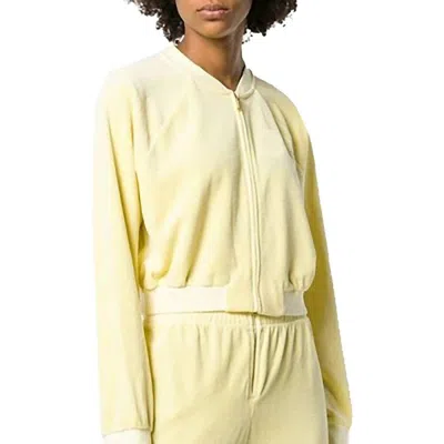 Juicy Couture Track Velour Crop Jacket In Yellow