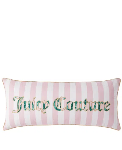Juicy Couture Closeout!  Tropical Palm Decorative Pillow, 16" X 36" In Pink