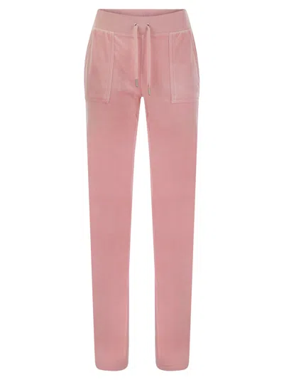 Juicy Couture Trousers With Velour Pockets In Pink