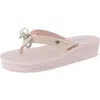 Juicy Couture Ullie Womens Thong Wedge Thong Sandals In Pink