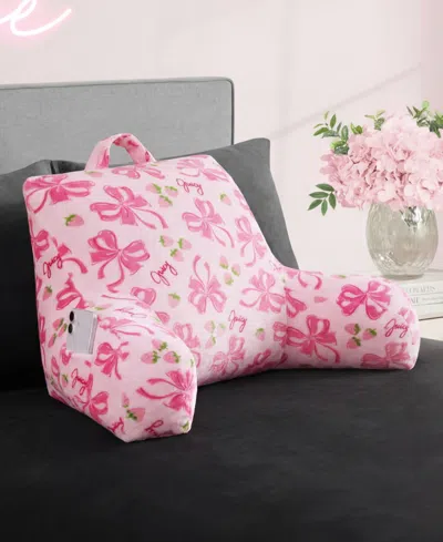 Juicy Couture Ultra-soft Backrest Pillow, 30" X 21" In Pink