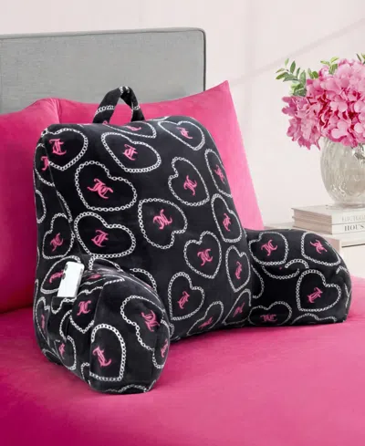 Juicy Couture Ultra-soft Backrest Pillow, 30" X 21" In Black