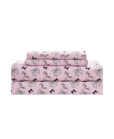 Juicy Couture Ultra-soft Microfiber 4-piece Sheet Set With Extra Pillowcases, Twin In Pink
