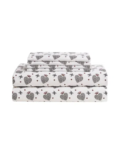 Juicy Couture Ultra-soft Microfiber 6-piece Sheet Set With Extra Pillowcases, Queen In Multi