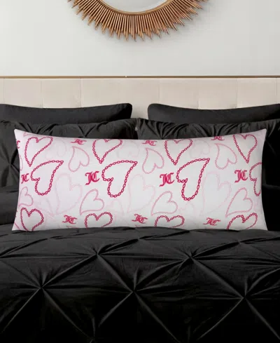 Juicy Couture Ultra-soft Plush Body Pillow, 20" X 48" In Pink