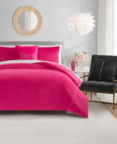 Juicy Couture Velour 3-pc. Comforter Set, Twin/twin Xl In Hot Pink