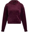 JUICY COUTURE VELOUR CROPPED PULLOVER TOP IN PURPLE