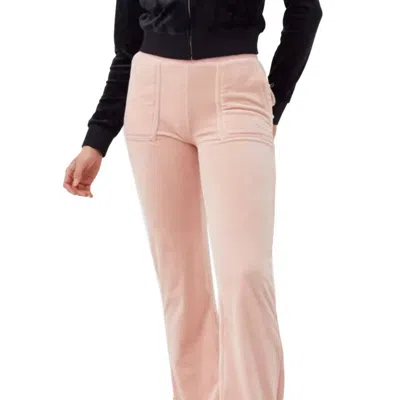Juicy Couture Del Ray Logo Velour Sweatpants In Pink