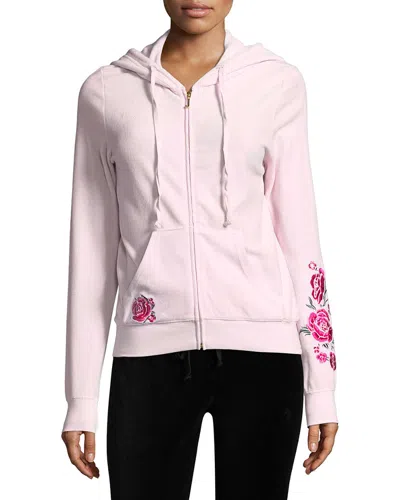 Juicy Couture Velour Floral Enchantment Robertson Jacket In Pink