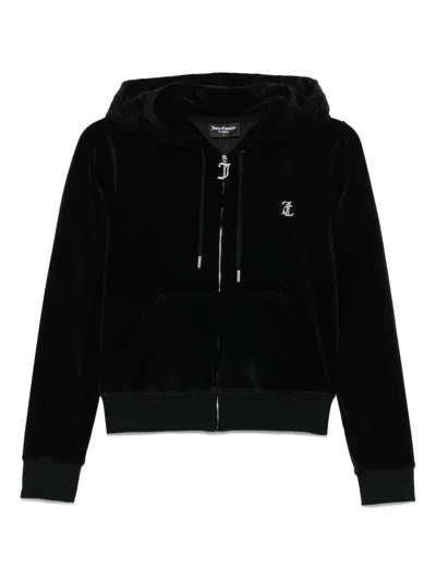 Juicy Couture Classic Velour Robertson Hoodie In Black