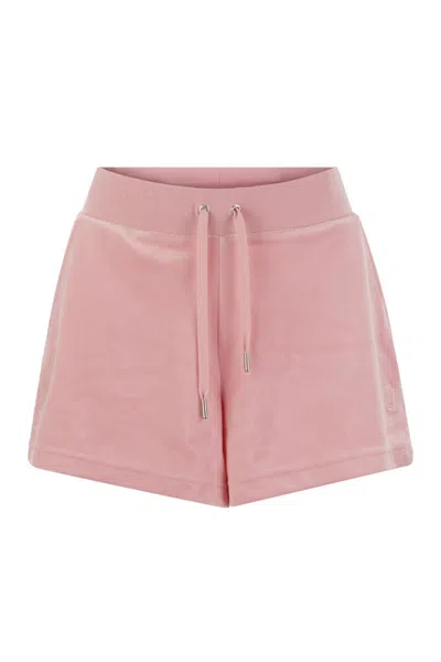 Juicy Couture Velour Shorts In Pink