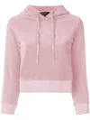 Juicy Couture Velour Shrunken Hoodie In Silver Pink In Pink